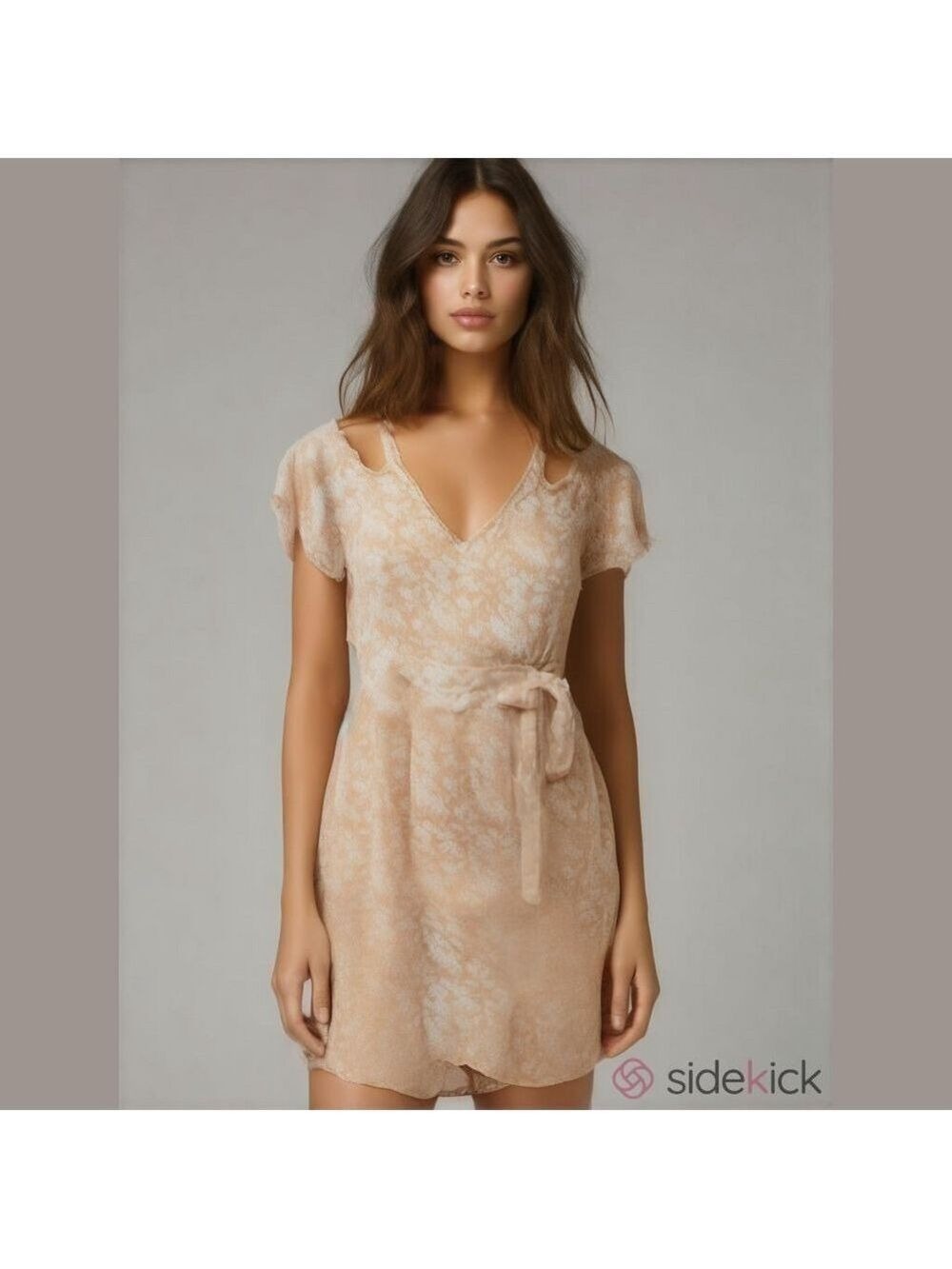 Floral Dress Light Tan Size Small